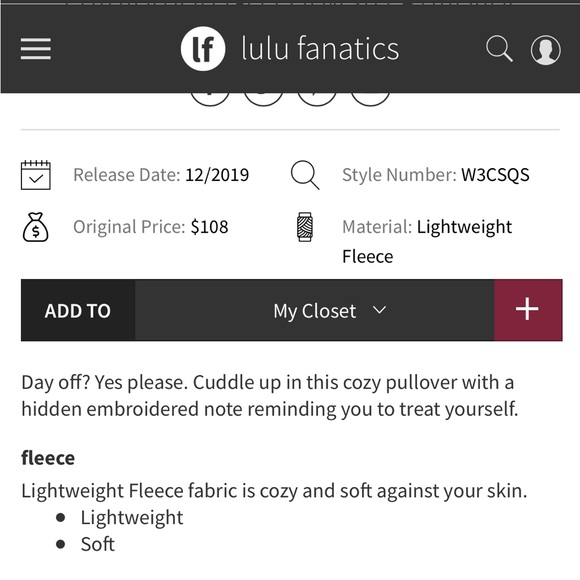 NWOT Lululemon go forward Grey fleece pullover sweatshirt perfect condition sz 4 - Picture 9 of 9